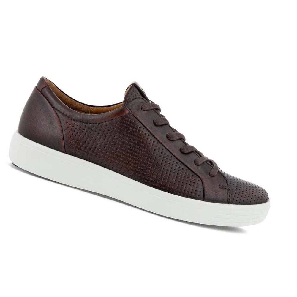 Ecco Soft 7 Laced Fritidssko Herre Kaffe | NO 477RVD